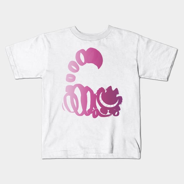 Cheshire Cat Ombre Silhouette Kids T-Shirt by ijsw